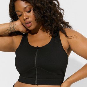 Low-Impact Wireless Zip-Front Active Sports Bra